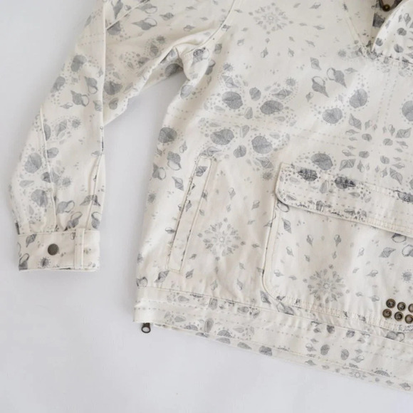 SER.O.YA Braxton Cream Sea Shells Hoodie  Pullover Denim Jacket S NWT - Picture 6 of 13